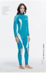 Bộ Bơi Liền Giữ Nhiệt Wetsuit Nữ Dài Tới Gót Xanh Trắng