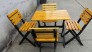 Bàn ghế cafe Sân vườn- bàn ghế gỗ sơn màu