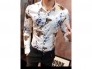 Áo sơ mi nam dài tay thời trang họa tiết ong và hoa