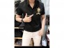 Áo sơ mi nam ngắn tay thời trang họa tiết đầu siêu nhân
