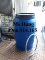 Thùng nhựa 220l nắp kín,thùng nhựa 220l nắp hở có đai kẹp