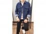 Áo khoác jeans nam thời trang wash nút cài