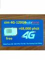 Sim 4G mobifone 120GB +68,000 phút gọi miễn phí