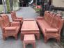Bộ bàn ghế Âu Á hộp kiểu cuốn thư gỗ hương đá