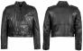 Áo khoác da nữ Balenciaga Black Leather Zip-up Motorcycle