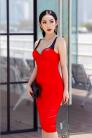 Đầm đỏ dự tiệc 2 dây gợi cảm