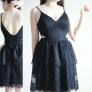 Thanh Lý Đầm Ren Tầng Màu Đen New
