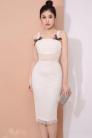 Đầm body ren 2 dây đính nơ (DB2404)