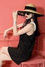 Đầm suông 2 dây đính nút (DB2433)