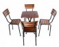 Bộ bàn ghế gỗ chân sắt đẹp