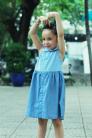Đầm sơ mi sọc thẳng phối màu xanh jean cho bé gái HIKARI-7