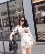 Đầm sơ mi tay dài in phong cảnh (DB2234)