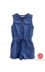 Jum sọt sát nách xanh Jean chấm bi nhỏ cho bé gái Hikari-4.1