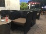 Ghế mây nhựa màu đen bọc nệm kinh doanh cafe
