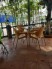 Bộ bàn ghế nhựa cafe màu cam