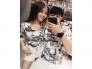 Áo sơ mi cẶp họa tiết xe xích lô