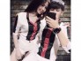 Áo sơ mi cặp nam nữ Quảng Châu 3D sọc đứng Gucci to nổi