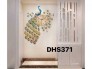 Đồng hồ trang trí chim công xanh DHS345