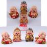 Tượng Chibi Di Lặc, Thần Tài 6cm bằng sứ đặc ruột tráng men bóng