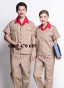 Quần áo bảo hộ tay ngắn phối màu