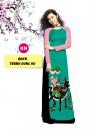 Vải áo dài đẹp in 3D tranh đông hồ