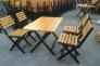 Bàn ghế GỔ cafe mây nhựa giá rẻ tại xưởng sản xuất HGH 584