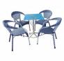 Bàn ghế GỔ cafe mây nhựa giá rẻ tại xưởng sản xuất HGH 585