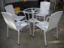 Bàn ghế cafe mây nhựa giá rẻ tại xưởng sản xuất HGH 985