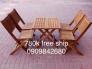 Bàn ghế xếp vuông 50cm, 4 ghế ( bao vận chuyển)