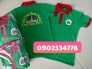 Ao thun đồng phục xanh két phối đỏ