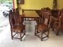 Bộ bàn ăn cẩm lai 10 ghế triện bàn vuông