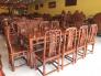 Bộ bàn ăn cẩm lai 10 ghế triện bàn vuông
