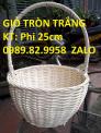 Bán Giỏ Tròn Mây Phi 25cm Đóng Gói Quà, Hoa Quả