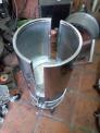 Thùng đựng vỉ nướng inox kiểu tròn cho quán nướng