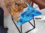 Bàn gỗ keo epoxy xanh nước biển