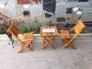 Bộ bàn gỗ sân vườn cafe
