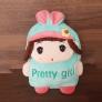 Balo vải nhung Pretty Girl màu xanh cho bé