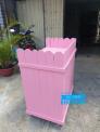 Tủ gỗ bán trà sữa không mái hồng