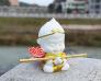 Tượng chibi Mỹ Hầu Vương 11cm gốm trắng cao cấp kèm gậy Như Ý