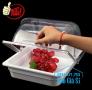 Khay buffet/ cont buffet có nắp đậy bằng nhựa mica trong suốt mở 2 chiều - HCM