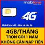 Sim 4G Mobifone miễn phí 1 năm khong nạp tiền