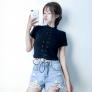 Áo thun crop top đan dây Mã: AX3691 - ĐEN