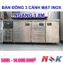 Bàn đông 3 cánh inox 1m8