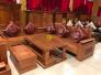 Bộ sofa gỗ sồi góc tay trơn thanh lịch 5 món