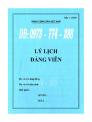 Lý lịch Đảng viên mẫu 1 - HSĐV quyển bìa màu xanh