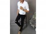 Áo sơ mi nam nữ trắng cổ 3 sọc con ongTM