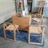 Bộ bàn ghế ăn xếp gọn thông minh 4 ghế gỗ tự nhiên giá rẻ