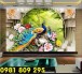 Tranh 3d dán tường - gạch 3d chim công