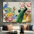 Tranh gạch men chim công 3D
