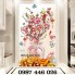 Tranh hoa đào, gạch tranh bình hoa đào 3d, tranh ốp tường, tranh trang trí HP522